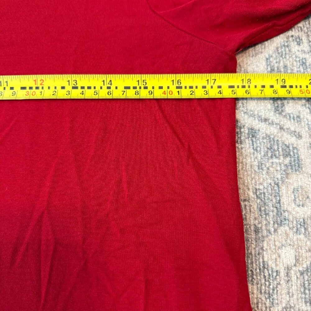Eileen Fisher Women's Red Tunic Blouse XS Long Sleeves Lagenlook Stretch - Picture 7 of 7